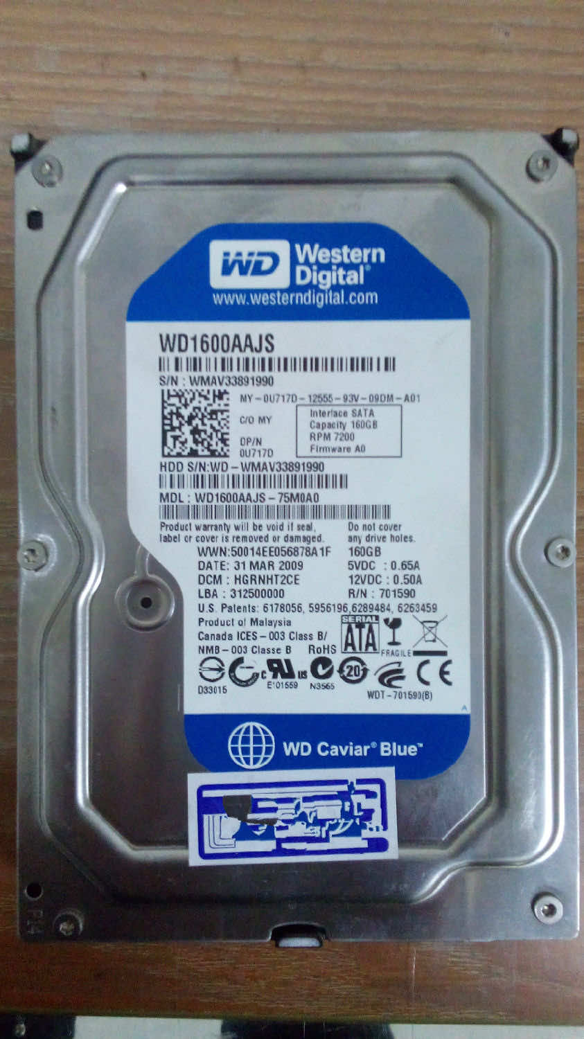西数160G台式机硬盘坏道
