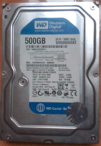 西数500G台式机硬盘