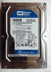 黄山安尔特西数160G笔记本硬盘开盘数据恢复成功